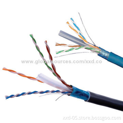 Pass Fluke Test Twisted Pair 4-pin 23AWG Bare Copper FTP Cat6 Cables, Up to 120m Working Distance